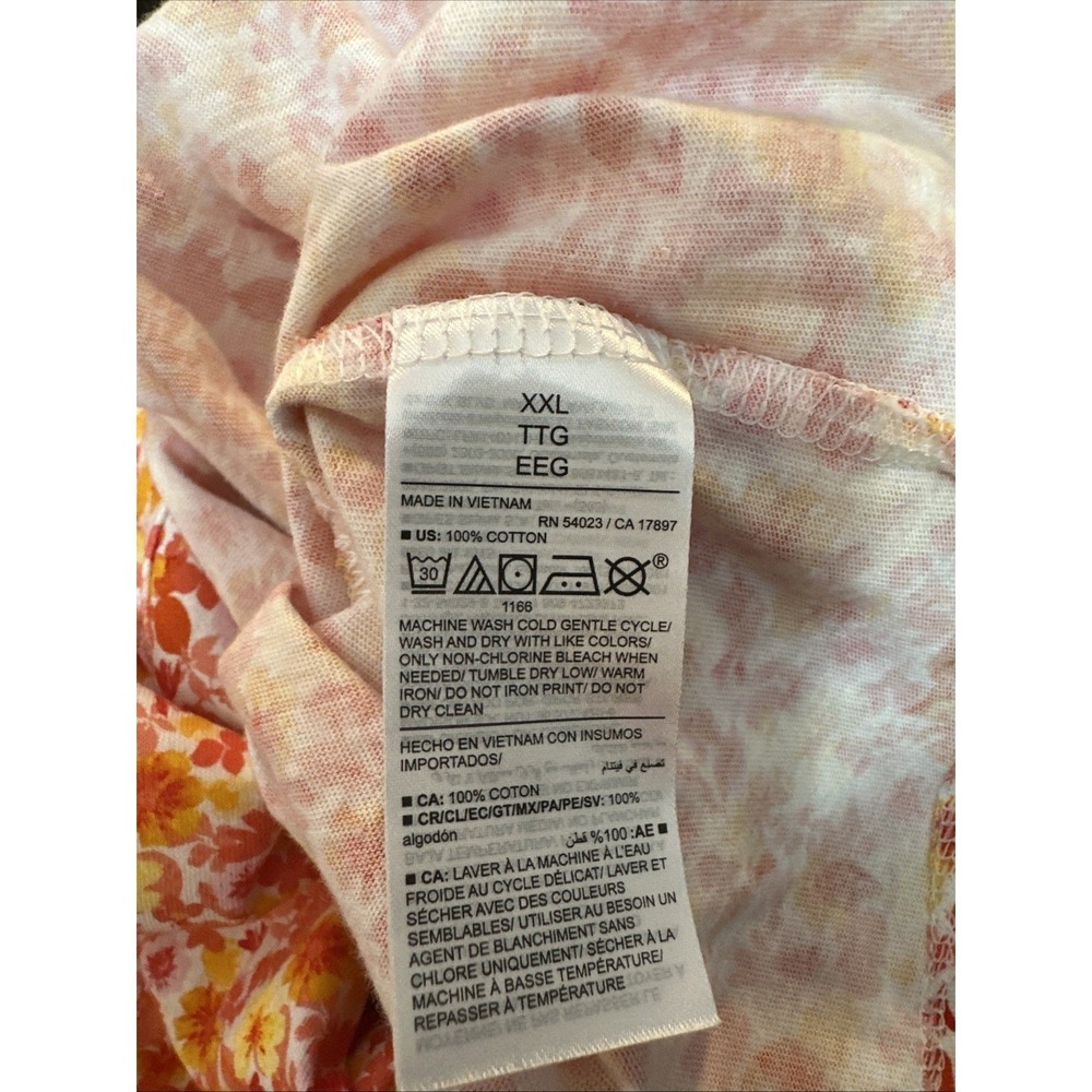 Old Navy Everywear Tee Womens XXL Floral Crew T-Shirt 100% Cotton Short Sleeve - Picture 5 of 6